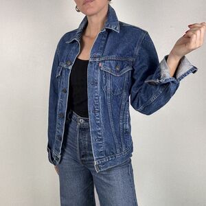 Vintage 80s Levi's Jean Jacket, Denim Trucker Made in USA